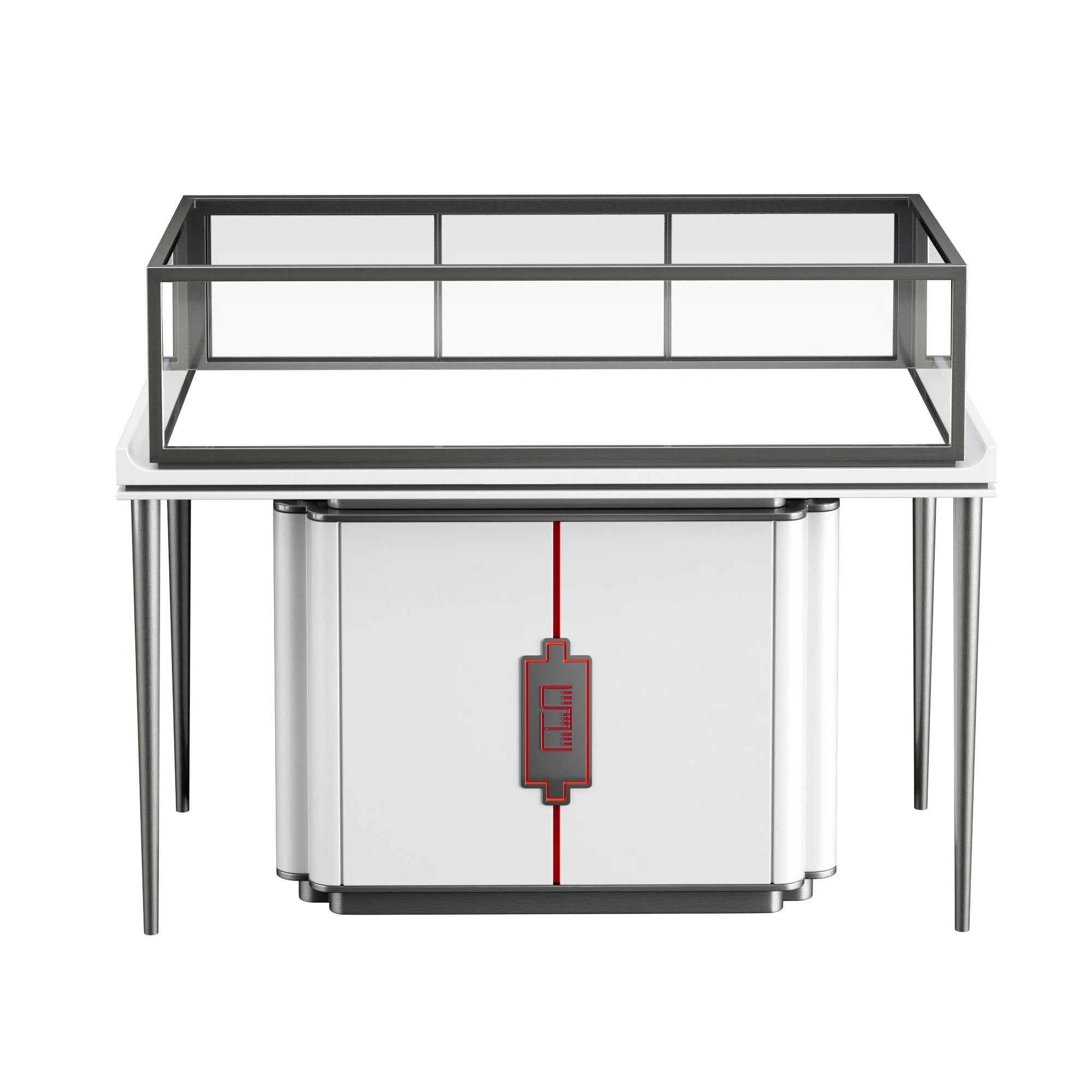 Shangliang GT-11 Wood Stainless Steel & Glass Luxury Jewelry Display Showcase