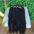 Virgin Deep Wave Hair BundlesDeep Wave Raw Hair Bundles Ready to Ship Natural ColorDeep Wave Human Hair Bundles With Closure