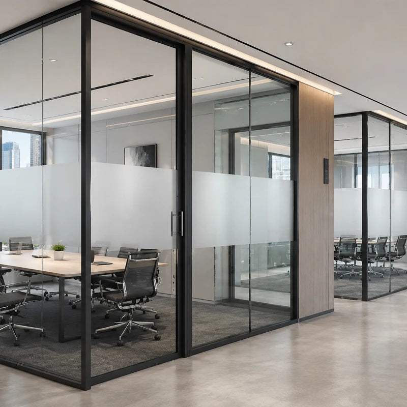 Aluminum Glass Partition Profiles Highly Stable Aluminum Alloy Profiles Suitable for Modern Office Glass Partition Systems