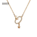 Trendy Design 18K Real Gold Diamond Necklace Moon Star Pendant 18K Rose Gold Necklace with Diamond Jewelry