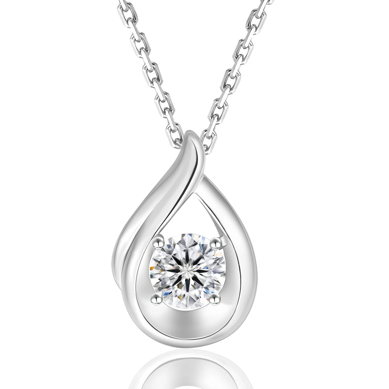 Moissanite Pear Necklace Women Drop Pendant Jewelry Anniversary Gift 0.3Carat Mossanite Charm 925 Sterling Silver Chain for Wife