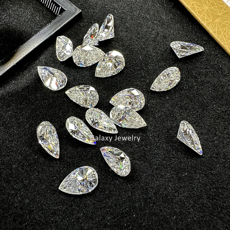 New Arrival White D Color Pear Cut Moissanite 3 Carat Pear Shape Moissnaite Diamond for Women Drop Earrings Making