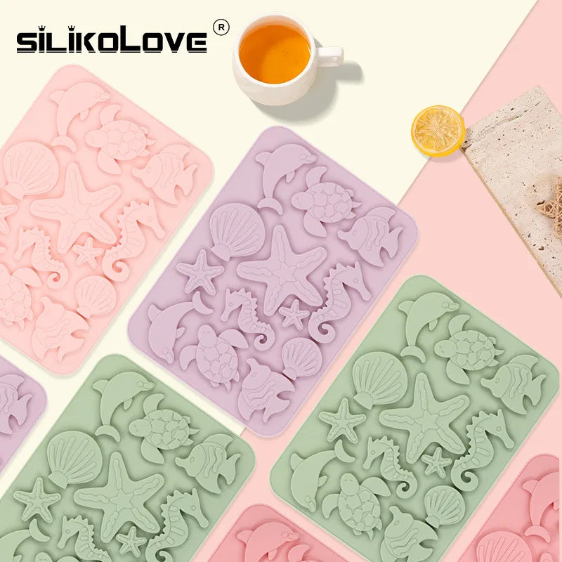 Hot-selling Marine Life Chocolate Silicone Mold Food Grade Mousse Mold Easy Release High Temperature Resistant Mold