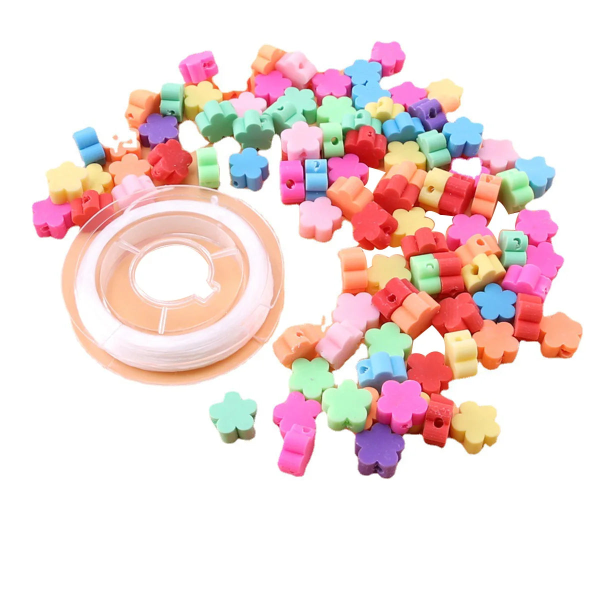 1000pcs/Bag DIY Jewelry Bead Accessory Kit Flower Heart Clay Beads for Bracelets Necklaces Earrings-Polymer Ceramic Loose Beads