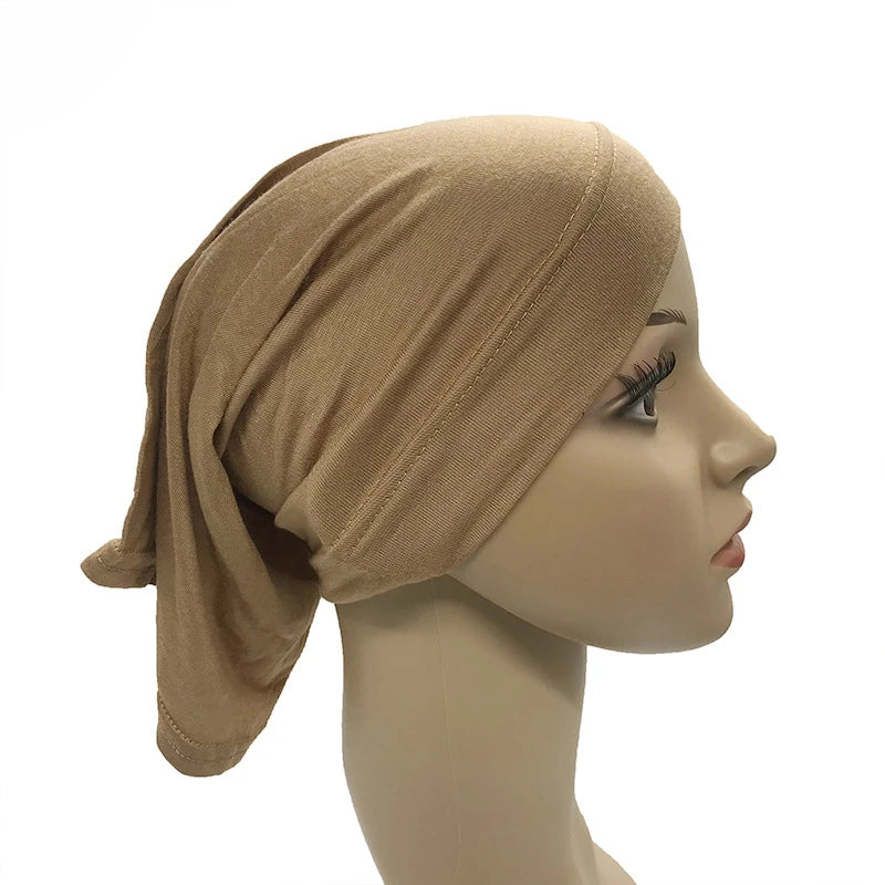 Hot Selling Plain Stretchy Soft Modal Underscarf Cotton Jersey Inner Hijab Muslim Tube Bonnet