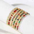 Colorful Fashion Cheap Brass Alloy Zircon Beads Alloy Rhinestone Tennis Chain Bracelet Sliding Clasp Adjustable Bracelet Women
