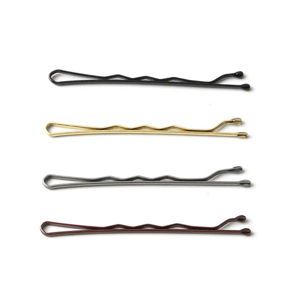 New Popular 50MM Colorful Metallic Crimped Grip Hairpins Secure Hold Wavy Slide Proof Hair Styling Pins for Hair Accessories