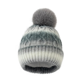 Custom logo Multicolor Skull Cap Tie-dye Beanie Hat Detachable Pom Winter Knit Beanie Hat for Women Men