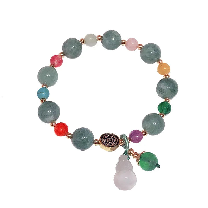 Feng Shui Handmade Chinese Wu Lou/Hu Lou/Hu Lu Lucky Donuts Calabash Grourd Bracelet for Health and Protection