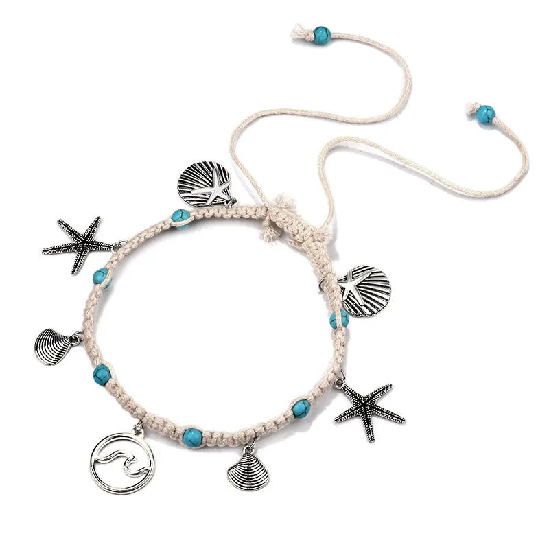 Shell Anklet for Women Summer Natural Cowrie Adjustable Ankle Bracelet Handmade Boho Hawaiian Beach Seashell Jewelry for Girls