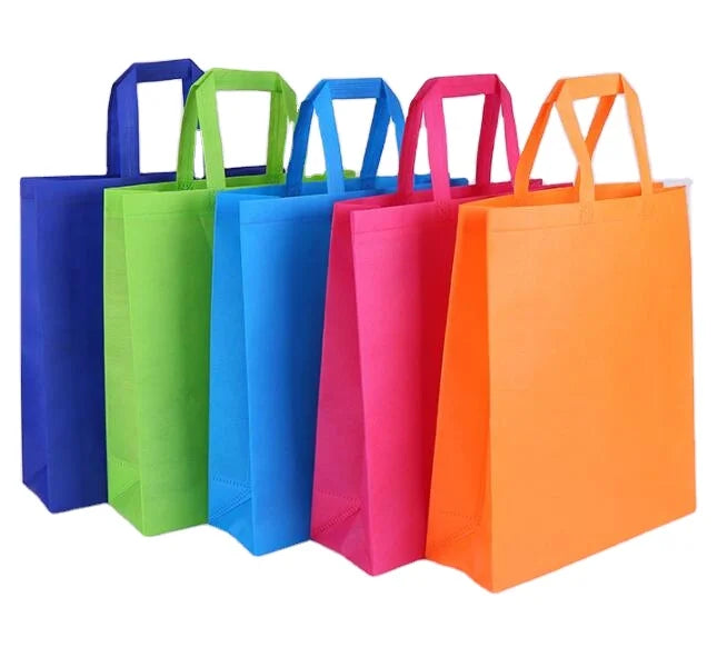 Non Woven Shopping Bag with Logo Cheap Custom Printed Recyclable Fabric Pink White Blue Silk Customized Tote Style Surface Pcs