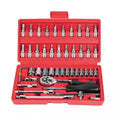 46 Pcs Ratchet Socket Wrench Set Heavy Duty Hand Tools Auto Car Repair Kit