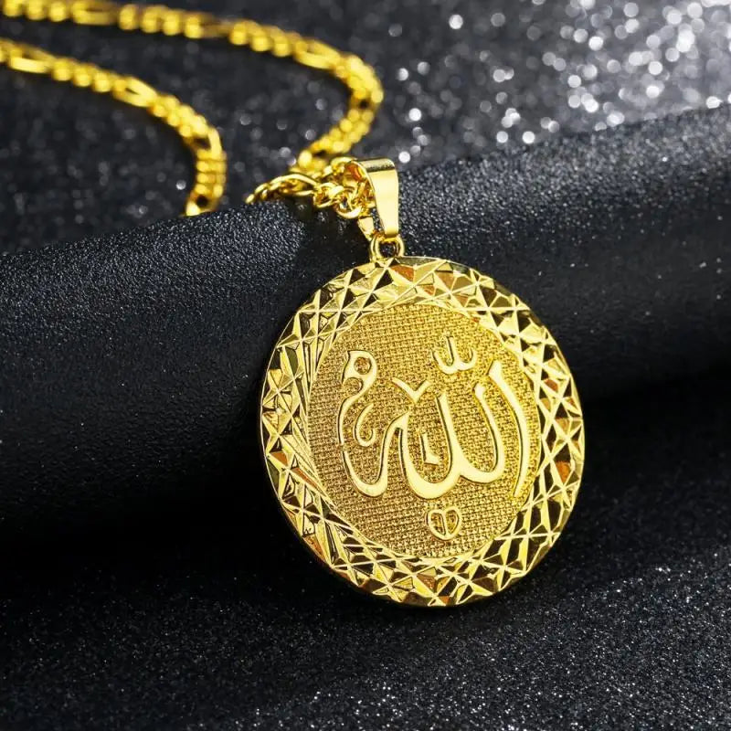 SC 2025 Wholesale New Men's Fashion Simple Arabic Pendant Necklace 14K Gold Plated Necklace for Men to My Son