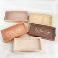 Hot Selling Nude Lash Boxes Packaging Print logo Simple Drawer Eyelash Packaging Cases Mink Eyelash Wholesale Packaging
