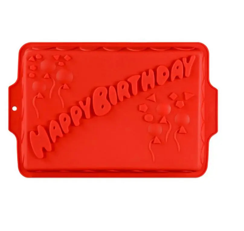 HY 13'' Happy Birthday Cake Mold Silicone Baking Molds Party Cake Bakeware for Your Birthday Dessert