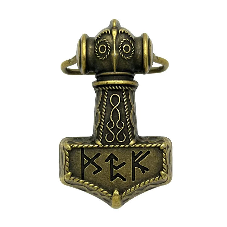 Vintage Viking Zinc Alloy Rune Thor Hammer Belt Buckle for Men Belt Buckle Accessories