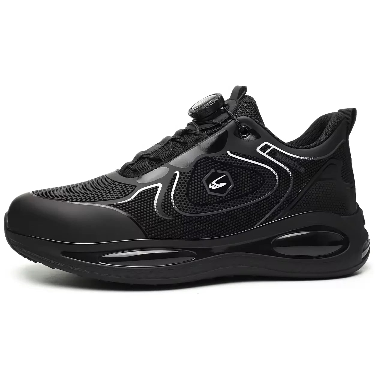 Wejump Waterproof Fast Lacing  Fly Knitting TPU Upper EVA Sole Industrial Protective Sport Safety Shoes with Swivel Button LACE