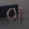 RZ0233 Abiding Jewelry China Fine Jewellery Custom Dainty Wholesale Oval 4x5mm Natural Stone Sterling Silver Hoop Earrings