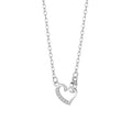 Fashion Love Necklace 925 Sterling Silver CZ Geometric Round Ring Gold Heart Pendant Necklace for Women Fine Jewelry