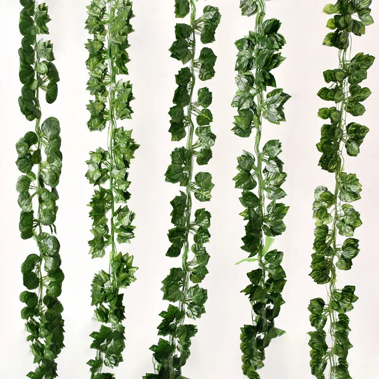 90 Inch 12 Strands Artificial Ivy Leaf Plants Vine Hanging Garland Foliage Flowers Home Kitchen Garden Office Wedding