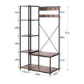 Living Room Multi-function Entryway Hall Tree Storage Rack With 7 Hooks Coat Rack Shoe Bench Set