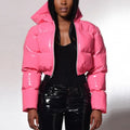Women Winter Chic Hooded Cotton Padded Parkas  Winter Warm Loose Solid Thicken Female Coats Ladies Zippers Outwear