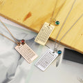 New Fashion square Crystal Pendant Necklace Ladies Collarbone Necklace Calendar Stainless Steel Necklace