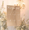 Custom Luxury 3d Elegant Find Your Seat Gold Mirror Seating Chart Sign Wedding Table Plan Decoration Golden Reception Signage