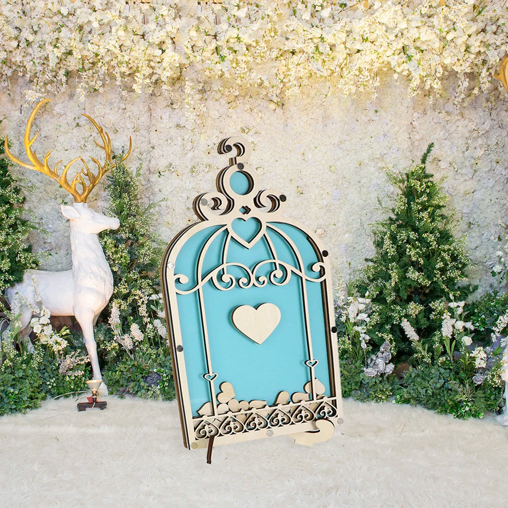 Newly Designed Wooden Wedding Decoration Guest Book Engraved Wooden Heart Message Book for Your Special Day