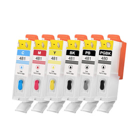 Ocbestjet 480/481 CLI-481 PGI-480 XXL Empty Refill Ink Cartridge for Canon Pixma TS704 TS6140 TS8140 TS9140 TR7540 Printer