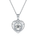 OLDN Abiding 5mm Moisssanite Diamond Stone Jewelry Couples Heart Twinkle Setting 925 Sterling Silver Pendant Necklace for Women