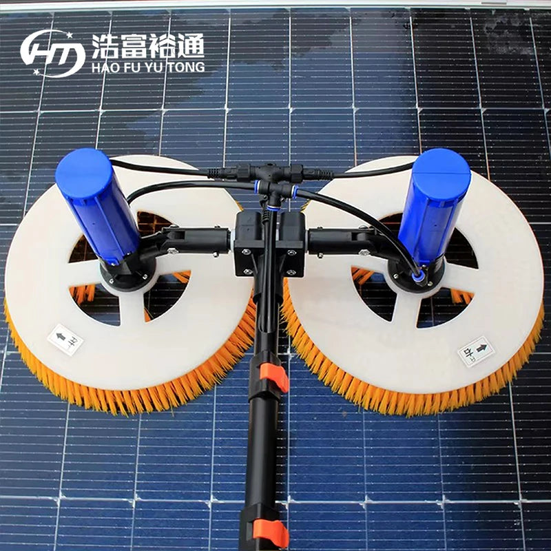 Battery Powered Solar Panel Cleaning Brush with 70cm Dual Head - Cordless Portable PV Cleaner MegaBDM