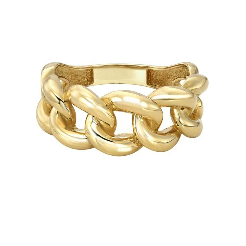 Silver 925 Wholesale Jewelry 18K Gold Large Miami Cuban Link Ring