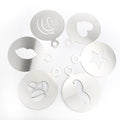 Eco-Friendly DIY Cake Decorating Stainless Steel Stencils Reusable Latte Art Mould for Barista Cappuccino Foam Custom Logo