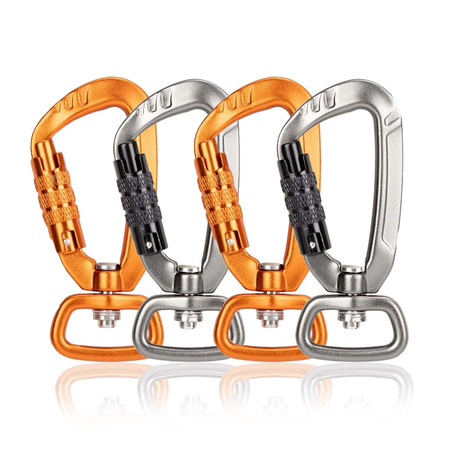 Dog Leash Clip Swivel Carabiner Snap Hook with Lock Heavy Duty Tangle-Free Rotation Aluminum Carabiner for Small Medium Pets