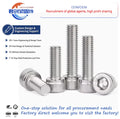 Fastener Stainless Steel DIN 912 Cylindrical Head Hexagonal Socket Bolt Socket Cap Head Bolt Stainless Steel Bolt