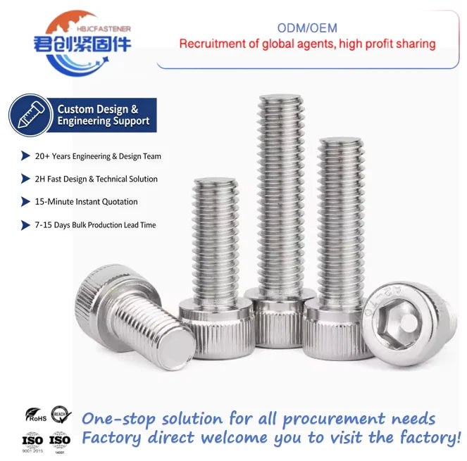 Fastener Stainless Steel DIN 912 Cylindrical Head Hexagonal Socket Bolt Socket Cap Head Bolt Stainless Steel Bolt