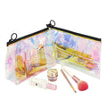Custom Organizer case Bags Portable Holographic Laser Women Makeup Bag Cosmetic Bag logo Transparent Vinyl Pvc Zipper Pouch