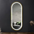 Rongchang Alum Metal Frame Oval Shape Smart Touch Button Front Light LED Light Bathroom Mirror Salon Spa Fitness