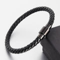 Stainless Steel Leather Braided Bracelet Genuine Leather Simple Bracelet for Men Simple Versatile Accessories Fashion Jewelry