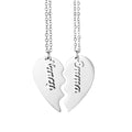 2024 Hot Sale Couple Romantic Love Broken Love Letter Carving Valentine's Day Rose Gold Couple Necklace I Miss You