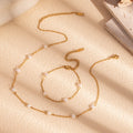 G3793 Wholesale Fashion Stainless Steel Jewelry Sets for Women Freshwater Pearl Necklace and Bracelet Jewelry Sets