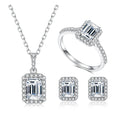 HL03 Abiding Jewelry Set Wholesale 925 Sterling Silver Emerald Cut Moissanite Diamond Womens Jewellery Set