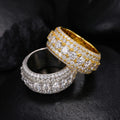 Gra Luxury Full Hip Pop Sterling Silver Gold Plated Finger Unique Vvs Super White Moissanite Ring for Man