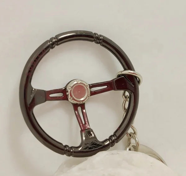 Round Racing Steering Wheel Keychain | Alloy Car Love Gift | Custom Logo
