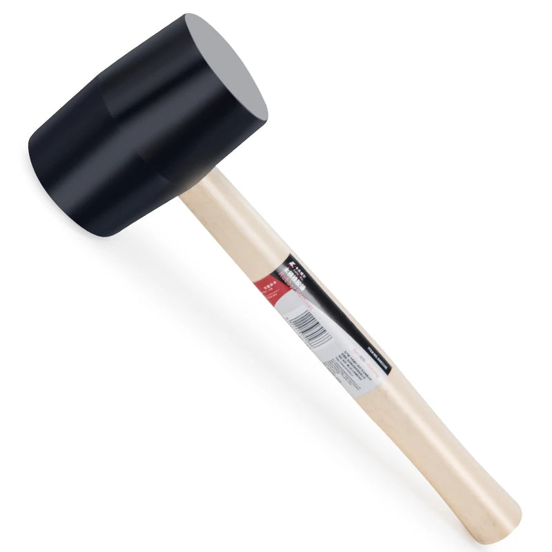 KAFUWELL HA0216E Wholesale Lightweight Durable Black Rubber Mallet Wood Handle Rubber Roofing Hammer