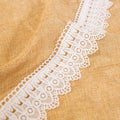 Wholesale Hot Sale Embroidery White Hollow Guipure Lace Fabric Chiffon Flower Trim with Sequins for Clothing