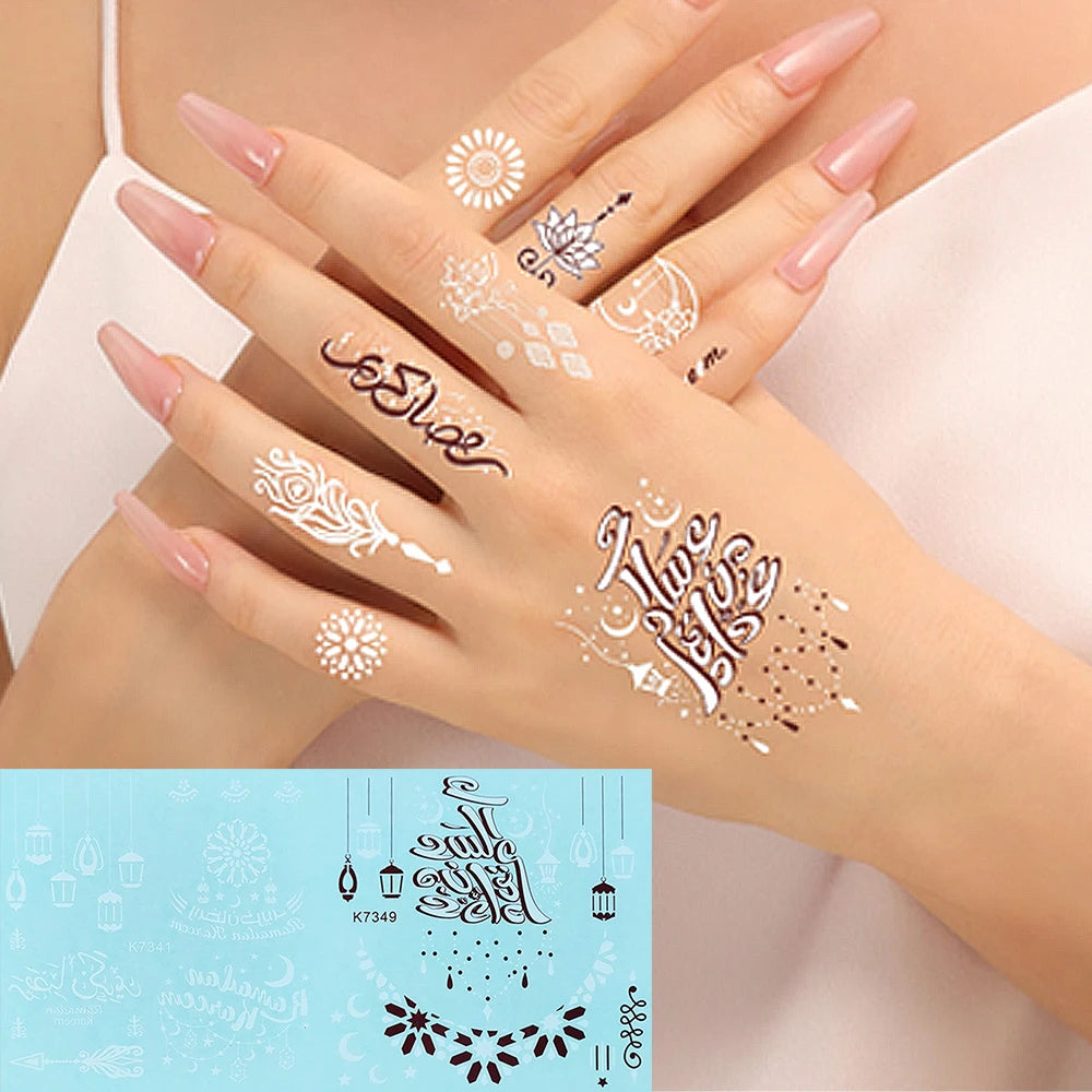 Wholesale OEM Eco-Friendly Body Art Hand Moon Henna Temporary Tattoo Sticker Waterproof Customized Designs Fake Temporary Tattoo