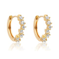 Gemnel Brass 18k Gold Plated Minimalist Cz Huggie Hoop Earring