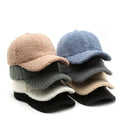 2026 New Fashion Winter Warm Berber Fleece Fur Solid Color Custom Logo Curved Brim Baseball Cap Hat